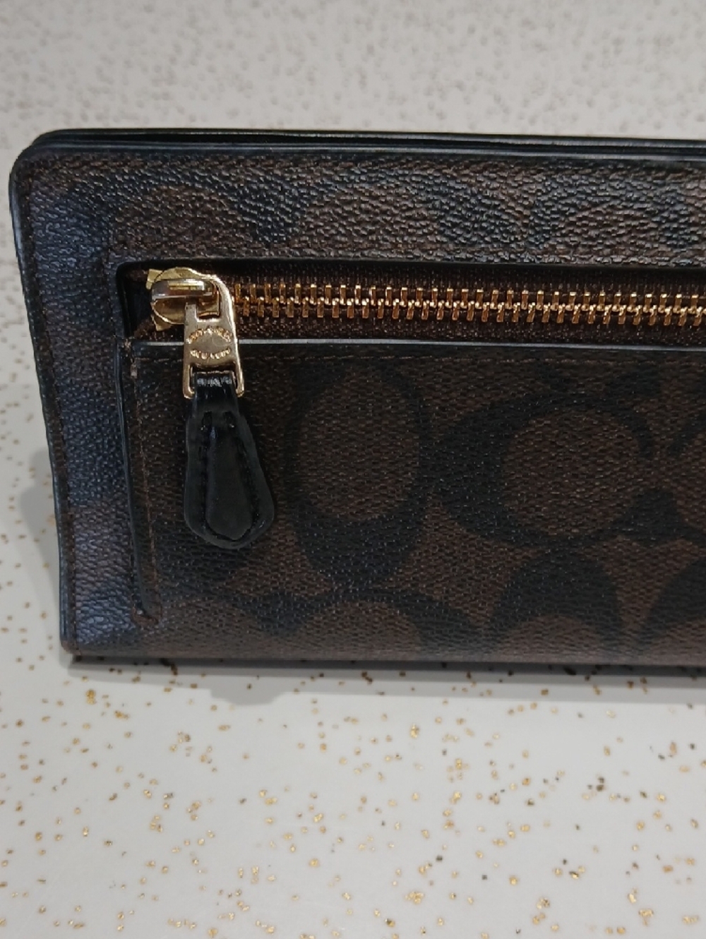 Coach Dark Brown Signature Wallet - Picture 4 of 10